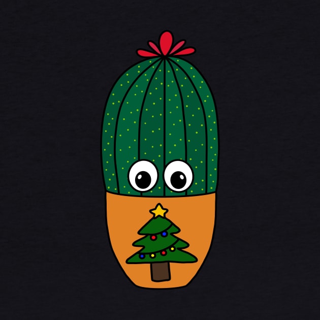 Cute Cactus Design #317: Cactus In Christmas Tree Pot by DreamCactus